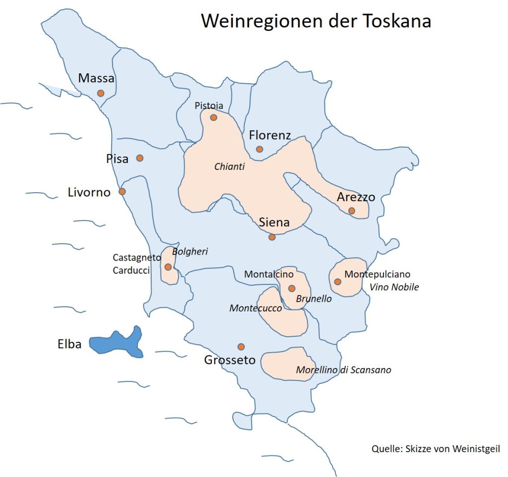 Weinkarte Toskana